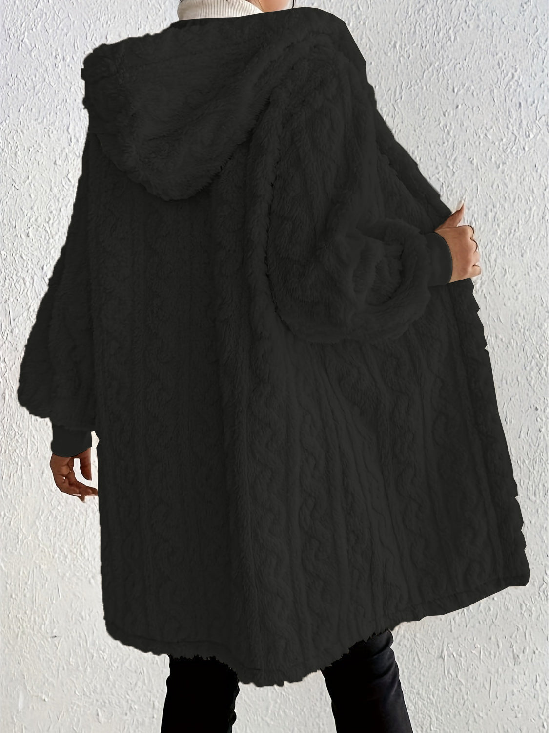 Women's Plush Fleece Soft Midi-Length Jacket with Pockets (Buy 2 Free Shipping)