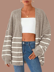 Women's Oversized Balloon Sleeve Striped Cardigan (Buy 2 Free Shipping)