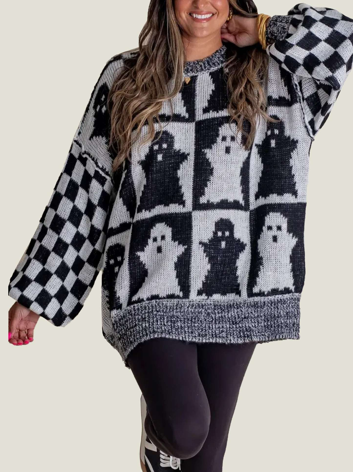 Maglione a quadri da donna per Halloween - Spooky Season (Compra 2 Spedizione Gratuita)