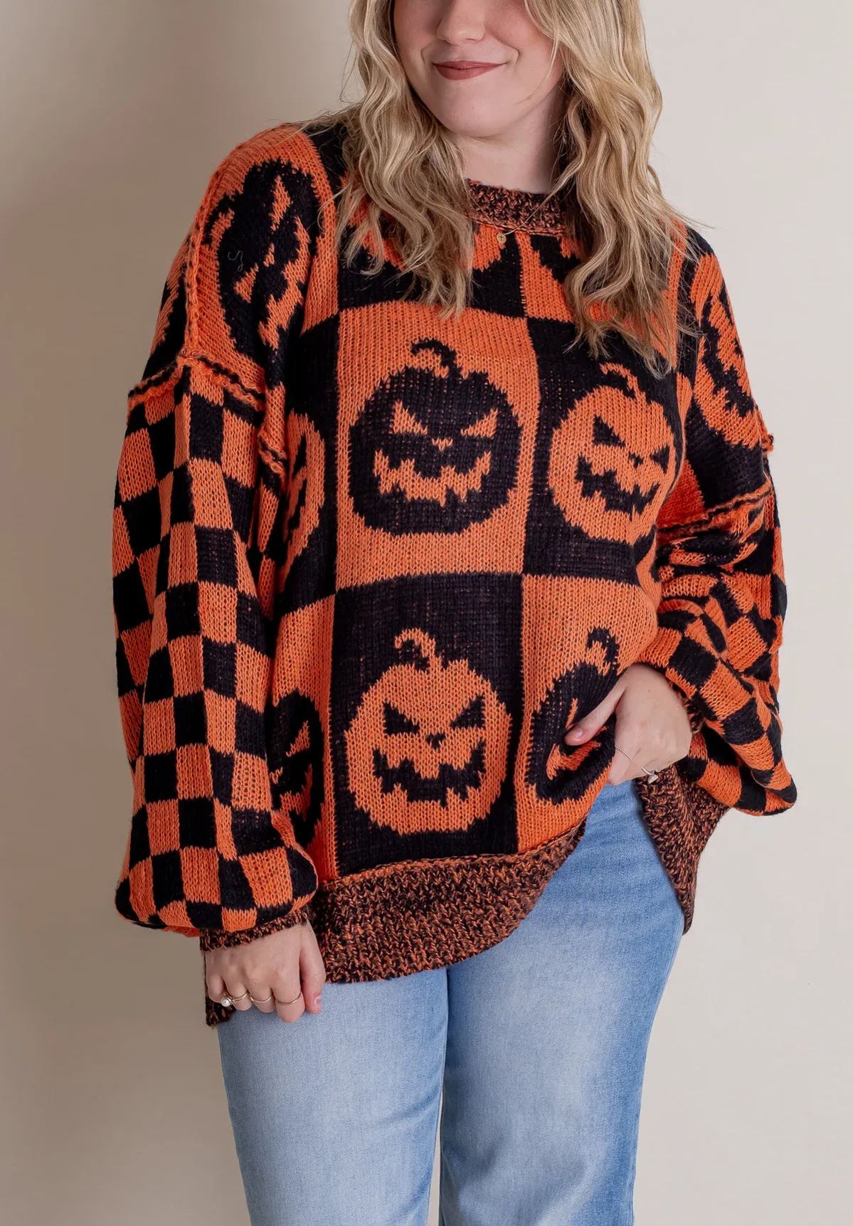 Maglione a quadri da donna per Halloween - Spooky Season (Compra 2 Spedizione Gratuita)