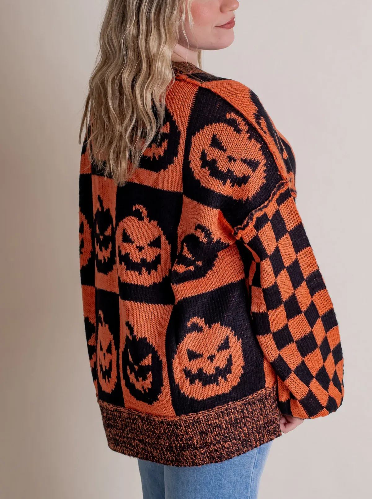 Maglione a quadri da donna per Halloween - Spooky Season (Compra 2 Spedizione Gratuita)