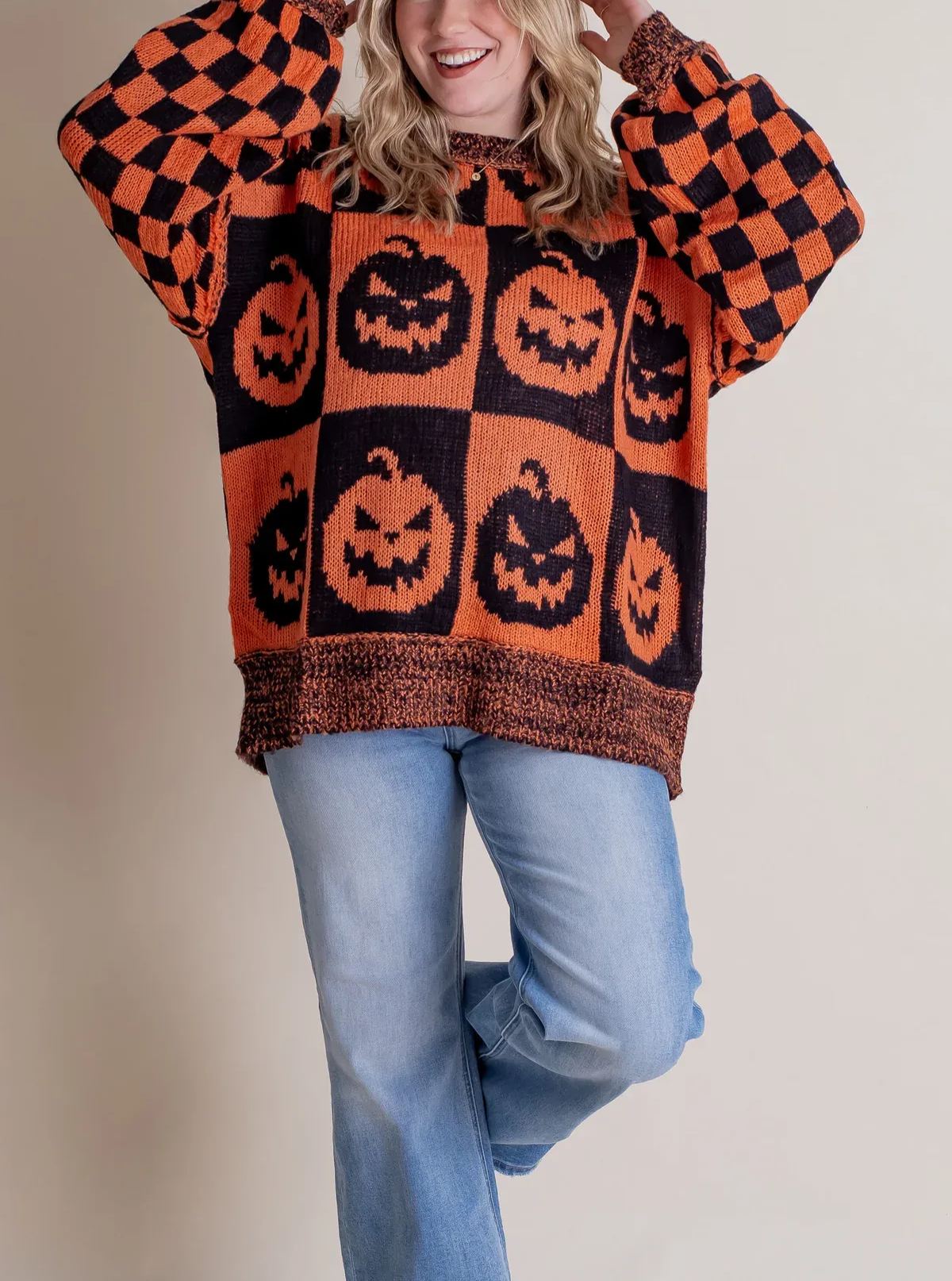 Maglione a quadri da donna per Halloween - Spooky Season (Compra 2 Spedizione Gratuita)