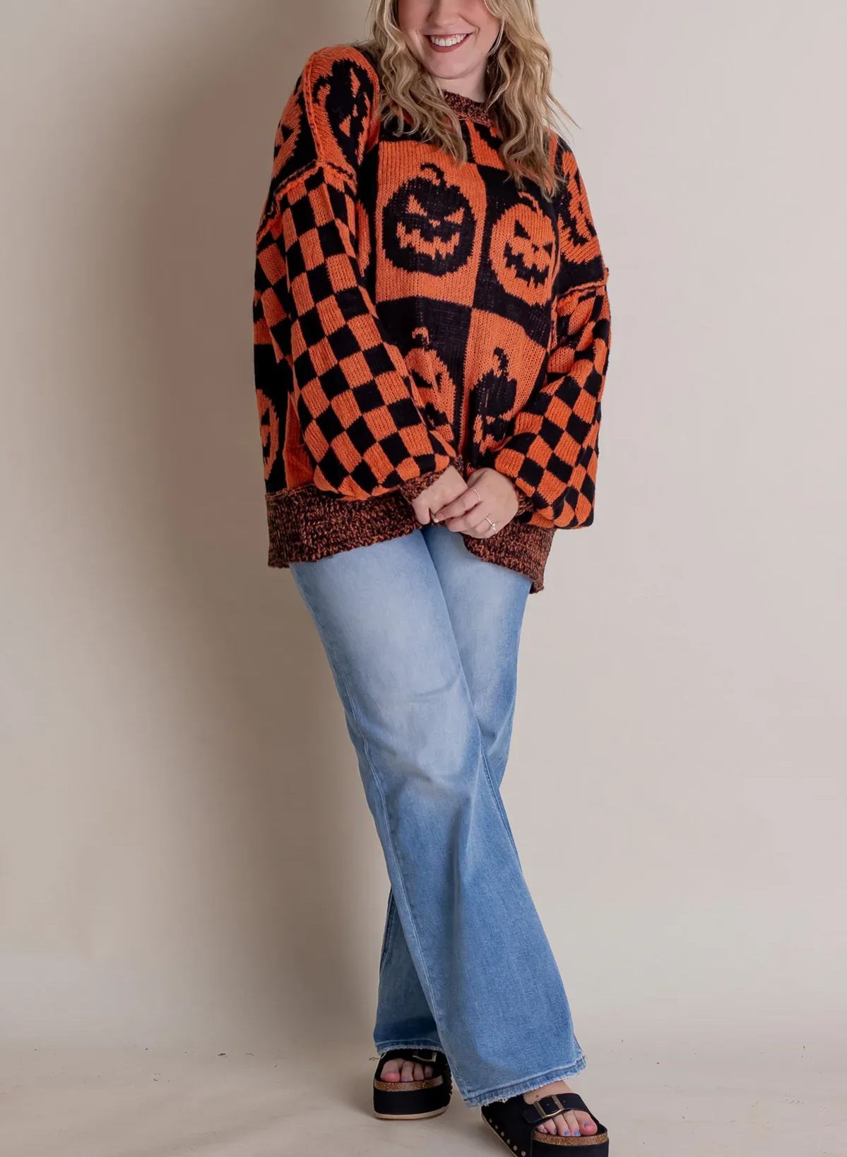 Maglione a quadri da donna per Halloween - Spooky Season (Compra 2 Spedizione Gratuita)