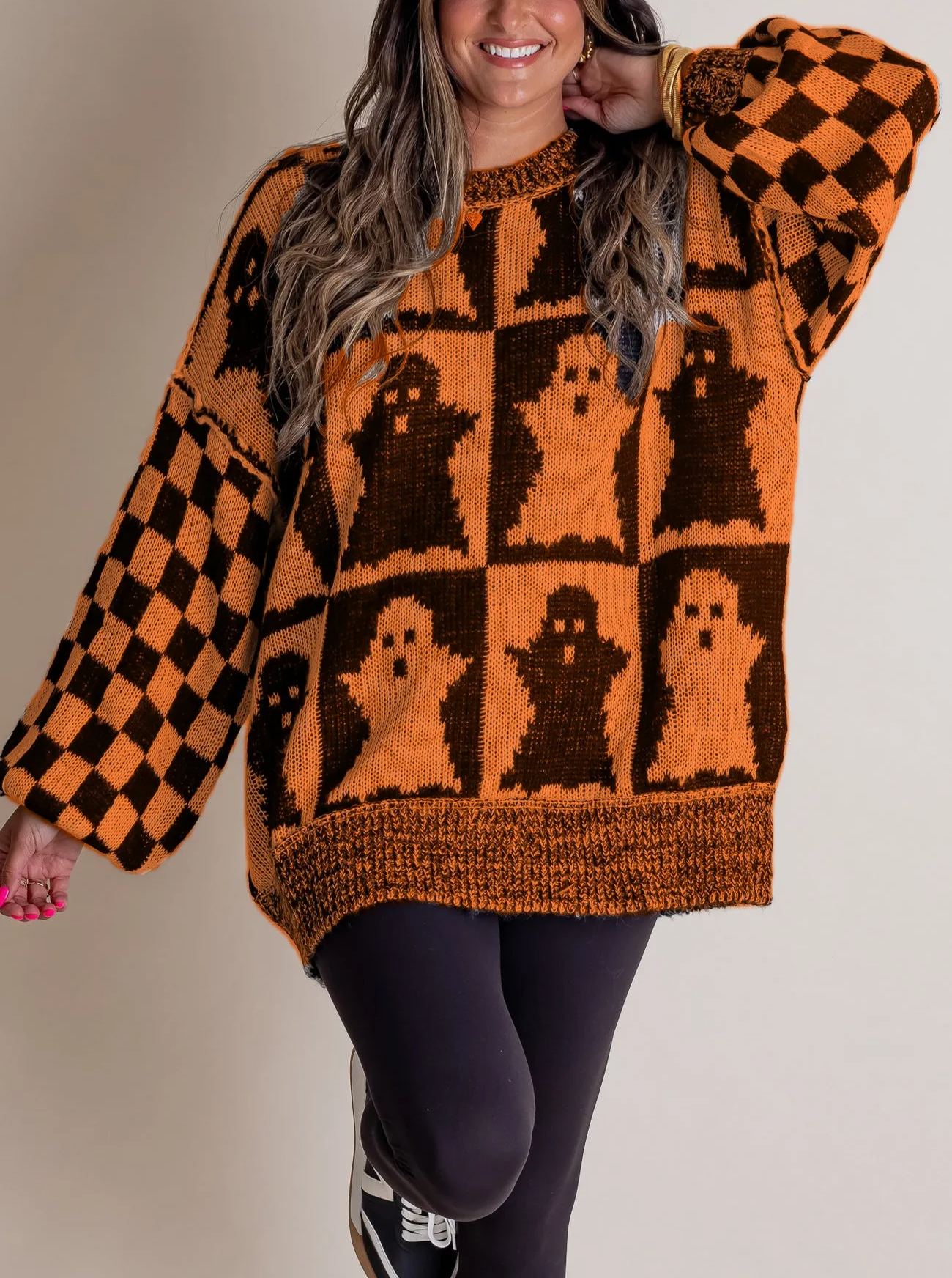 Maglione a quadri da donna per Halloween - Spooky Season (Compra 2 Spedizione Gratuita)
