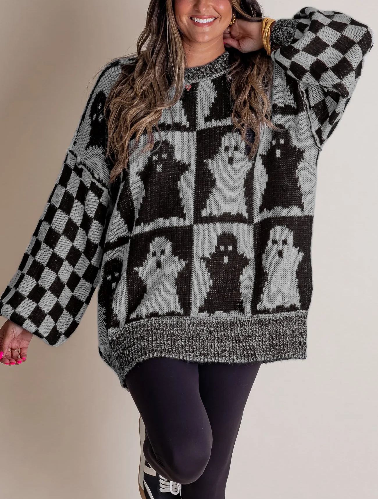 Maglione a quadri da donna per Halloween - Spooky Season (Compra 2 Spedizione Gratuita)